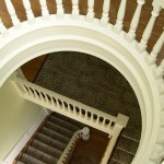Clay Street Home view down skylight staircase